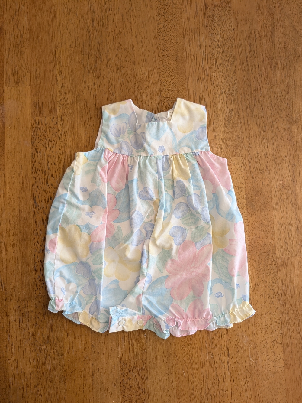 Vintage Baby Togs Pastel Floral Bubble Romper 3-6 Months